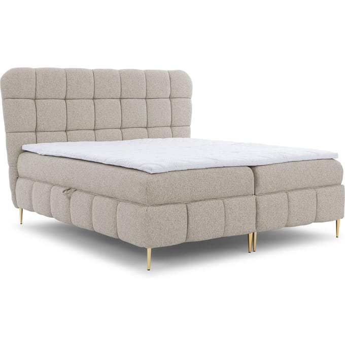 Boxspring Loran in bouclé met opbergruimte 160 x 200 cm | NADUVI Collection