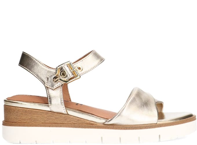No Stress - Dames - Gouden leren sandalen - Maat 36