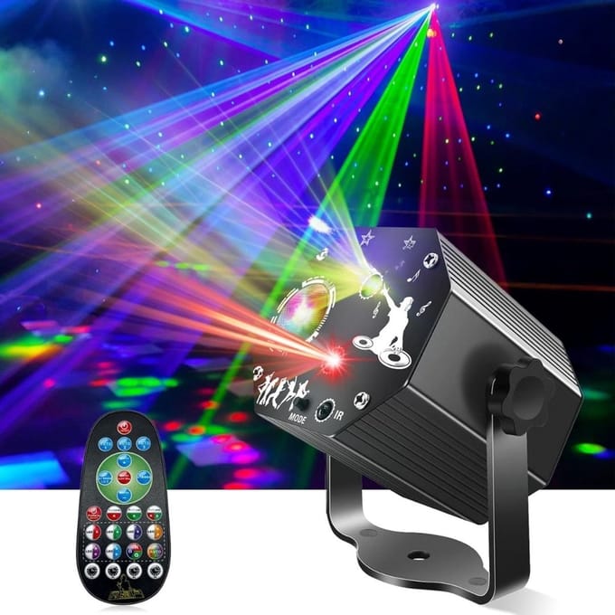 Nexvo® Feestverlichting - Discolamp - Beamz - Zwart - ‎7cm x 7cm x 8cm