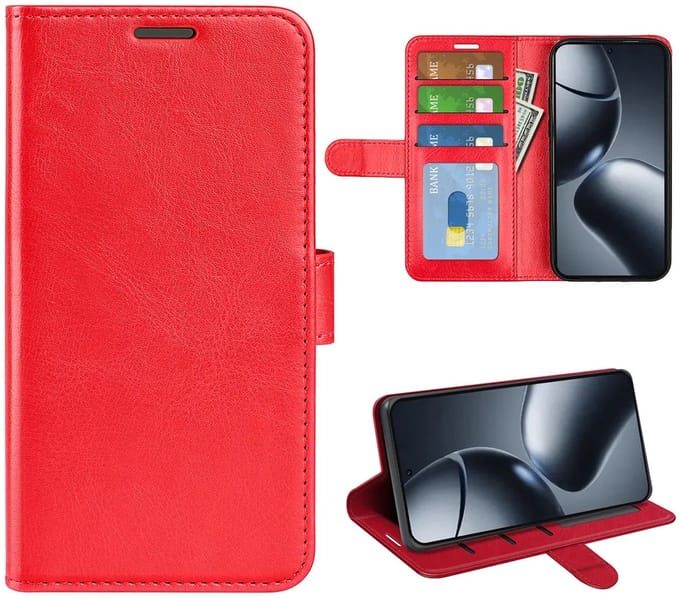 MobyDefend Hoesje - Geschikt voor Xiaomi 15T - Wallet Book Case (Sluiting Achterkant) - Rood