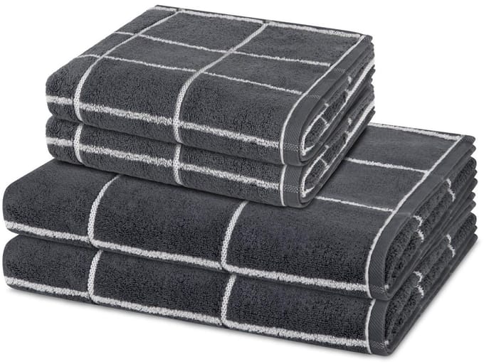 Ross Sonstiges 2 X handdoek 2 X douchehanddoek - in set 4 pack Sensual Skin Karo