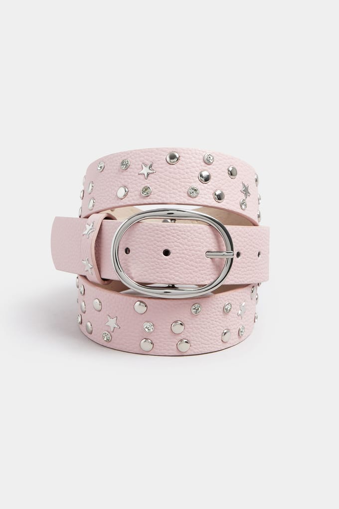 Yours Roze Stervormige Riem Met Studs En Strasssteentjessize 46-48