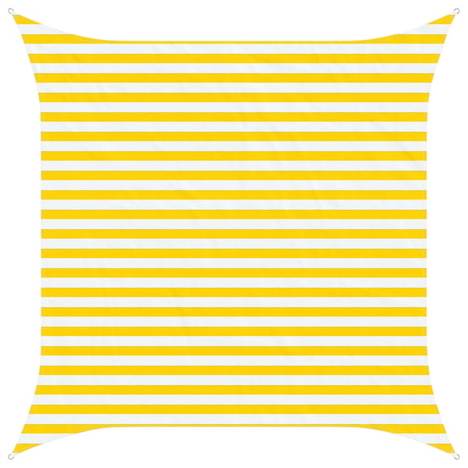 vidaXL - Zonneschaduw - 3 - x - 3 - m - 100% - Polyester - Oxford - Vierkant - Geel - en - Wit