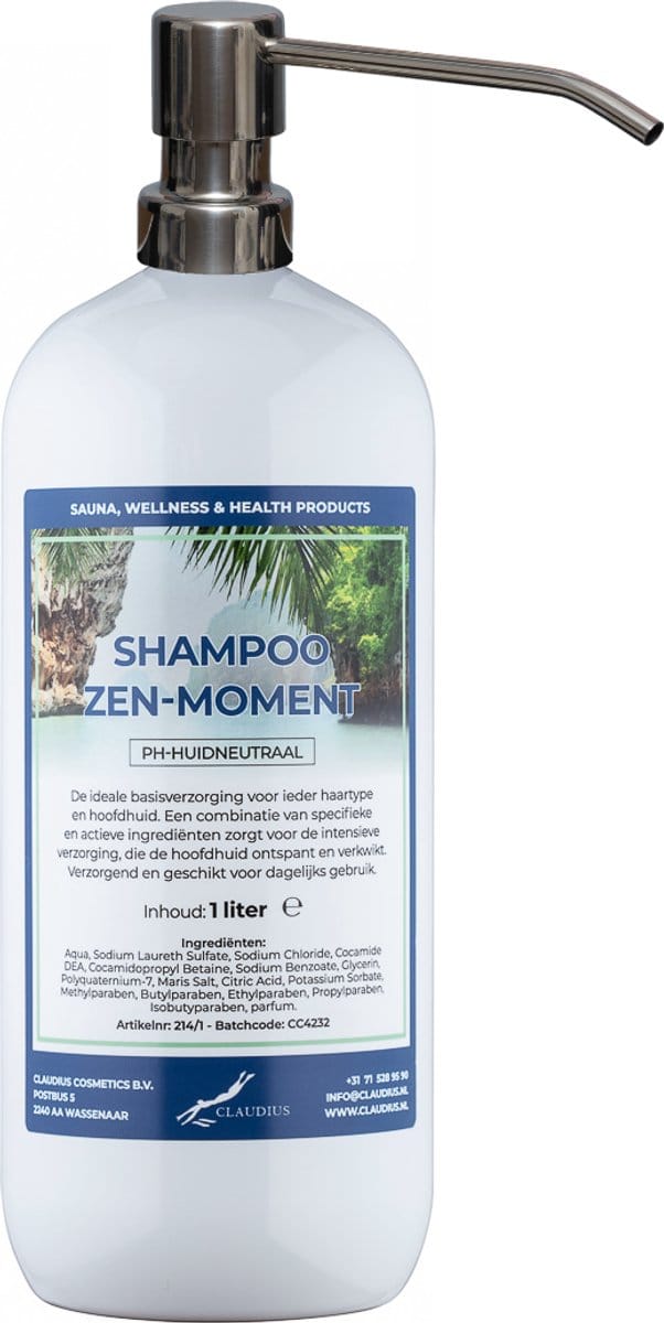 Shampoo Zen Moment - 1 liter met zilveren pomp - Haarverzorging