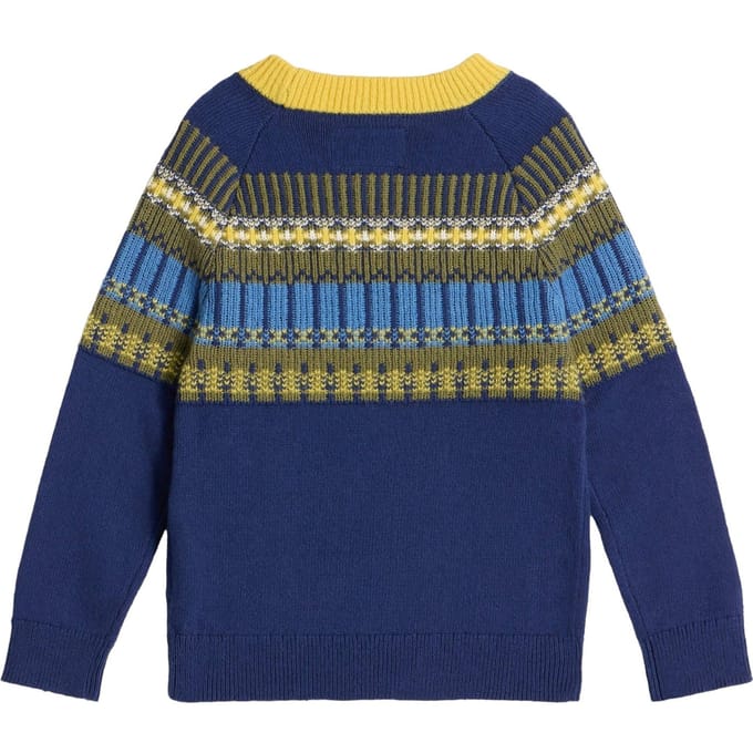 White Stuff Fairisle Yoke Jumper Dark Navy Größe: 7-8 | Strickjacken Outlet | kids | Blau