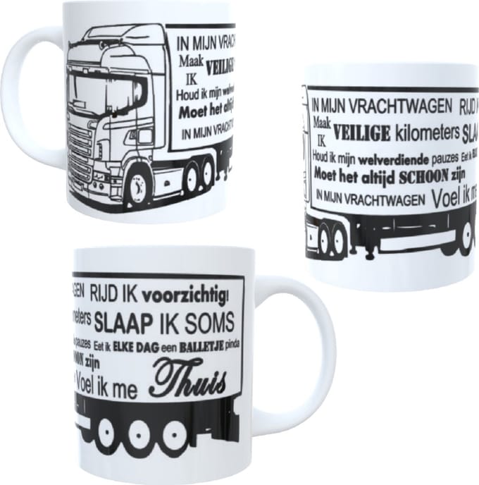 Koffie beker - thee mok - spreuk vrachtwagen - chauffeur