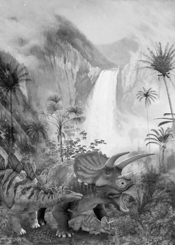 Fotobehang - Jurassic Waterfall 200x280cm - Vliesbehang