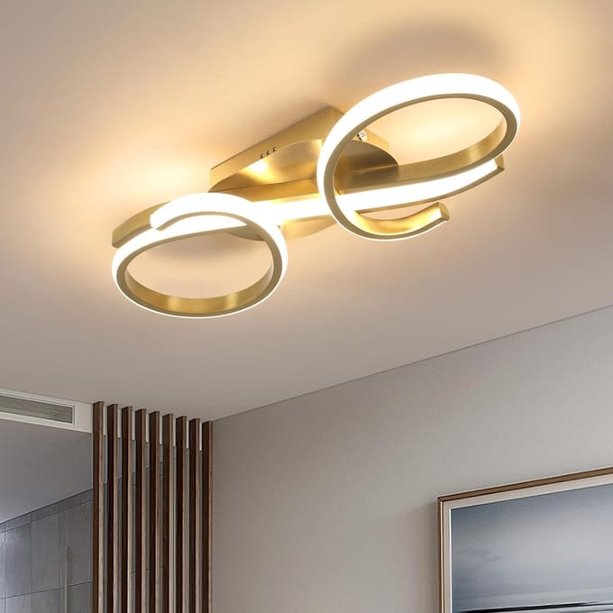 Haobosic - 36W Plafonnier LED - Warm Wit 3000K - Modern Ontwerp - Acryl