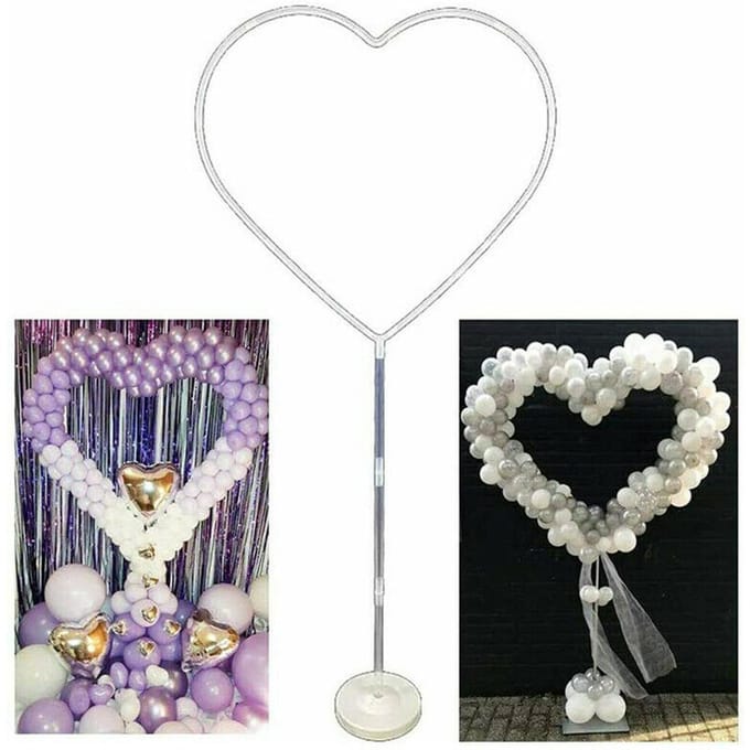 Ensemble Arche Colonne Ballons Amour Cadre Ballons Cœur Support Colonne Décoration Pour Mariage gray