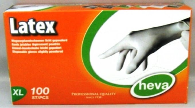 Heva Latex Wegwerp Handschoenen Gepoederd - S - 100 Stuks - Wit