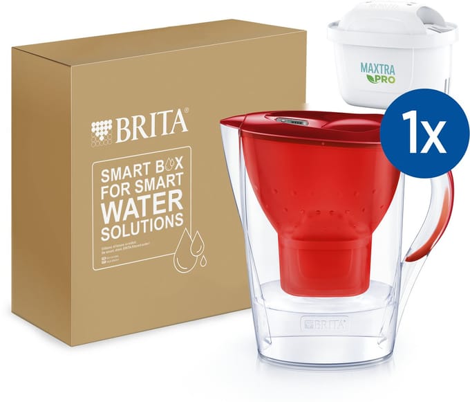 BRITA Waterfilterkan Marella Cool - 2,4L - Rood - incl. 1 MAXTRA PRO Pure Performance Waterfilterpatronen