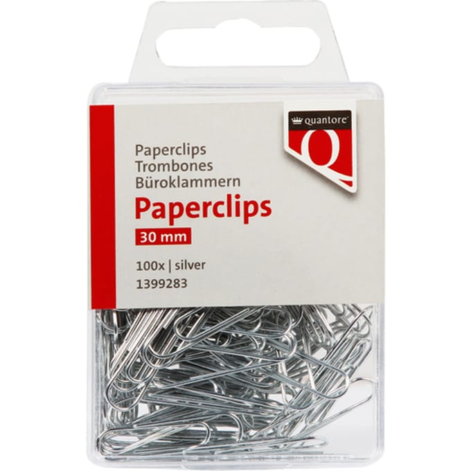 Paperclip Quantore 30mm rond 100 stuks zilver