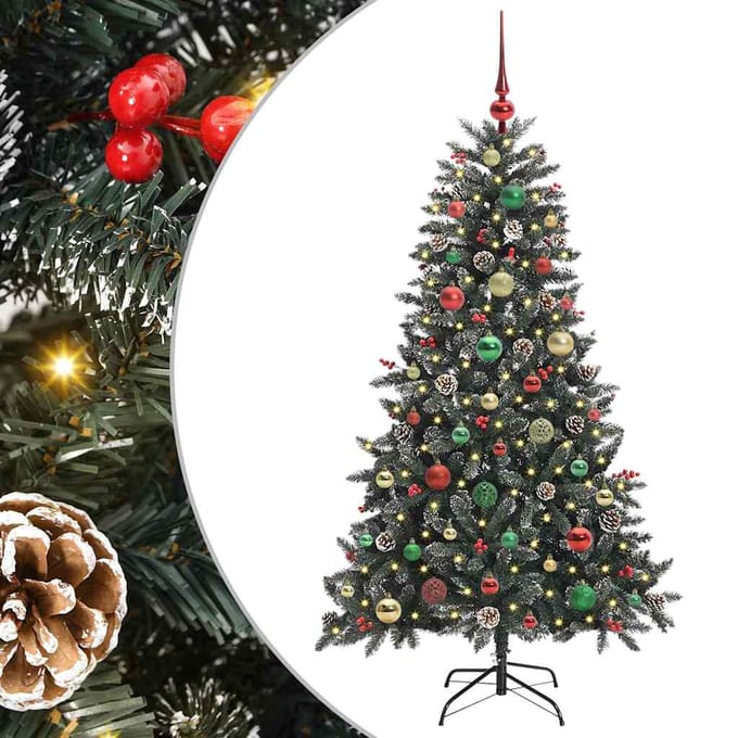 vidaXL - Kunstkerstboom - Groen - 150 - cm - PVC - en - Plastic - en - Staal