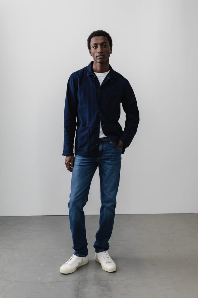 Mud Jeans Bryce Mid Straight Authentic Indigo Größe: W28L32 | Straight Jeans Outlet | Herren | Blau