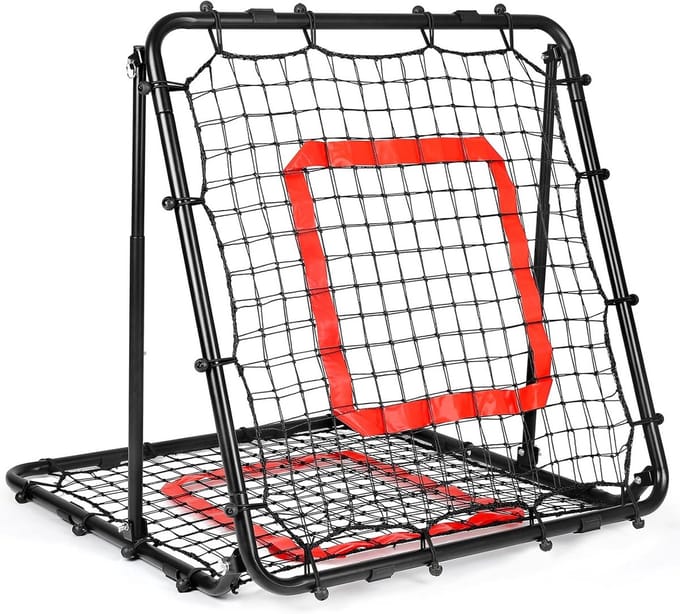 Rebound Net voor Honkbal, Softbal & Volleybal - Pitch Return Trainingsnet met Verstelbare Hoek