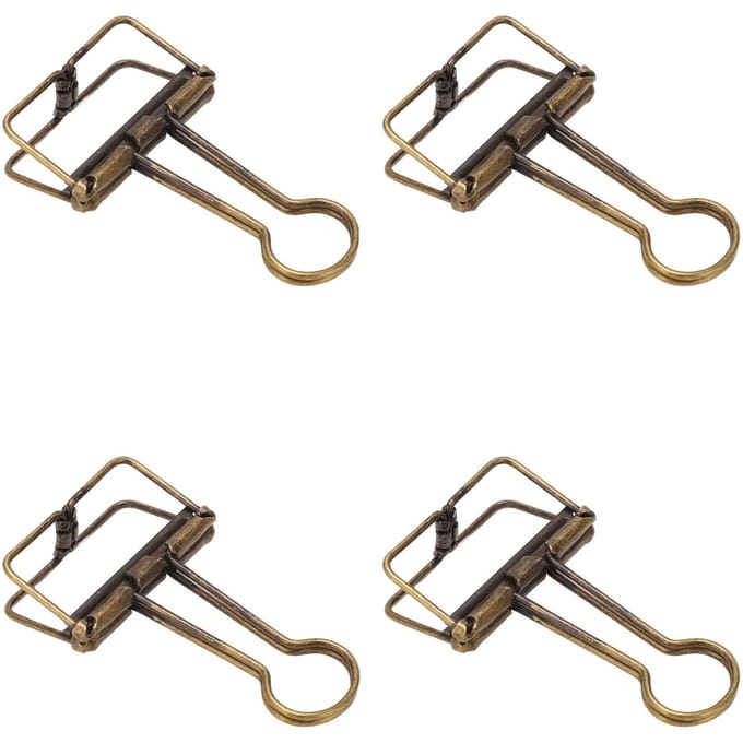50 Stuks Binderclips 32mm Metaal Sterke Klemkracht Holle Papierklemmen voor Kantoor School brons