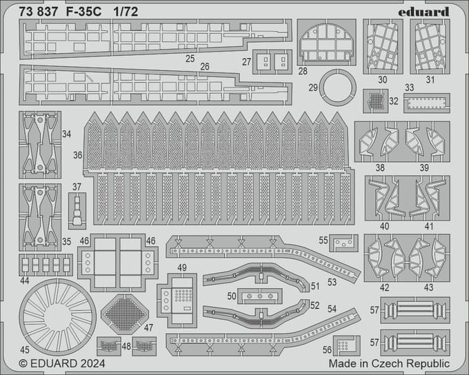 Eduard Modelbouwdecoratie - 73837 Accessoires voor F-35C - Photo-etch