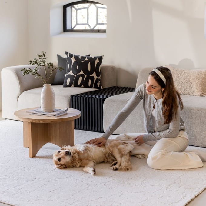Vloerkleed Cairt Wit/Creme - 200 x 290 cm - (L)