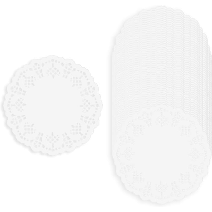 VBS Kanten doily, wit - Ø 11,5 cm, 50 stuks
