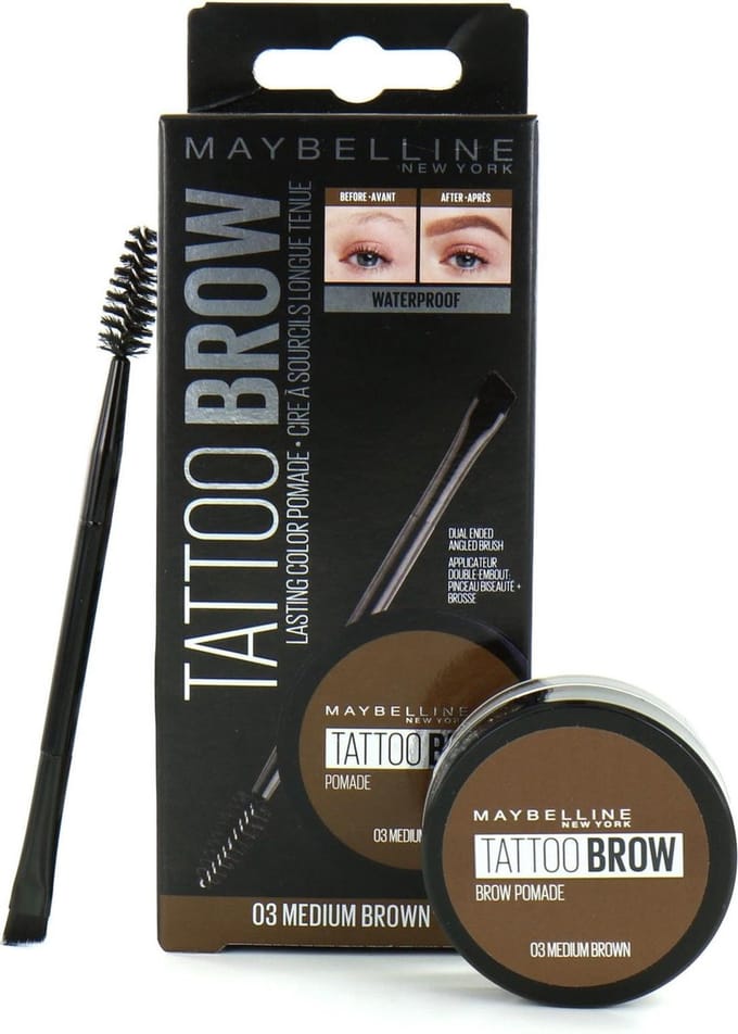 Maybelline - Maybelline Tattoo Brow Waterproof Pomade 03 Medium Brown