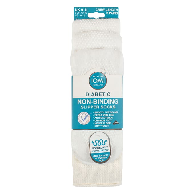 3 Pairs Diabetessokken met Grips | Extra Brede Antislip Slippersokken