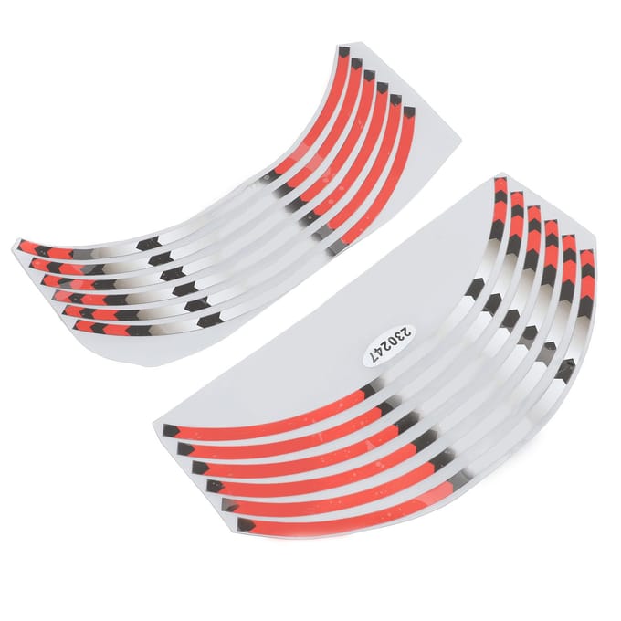 Autocollants de Jante de Moto Colorés Réfléchissants Autocollant de Bande de Jante de Roue de Moto pour 17 à 18 Pouces white