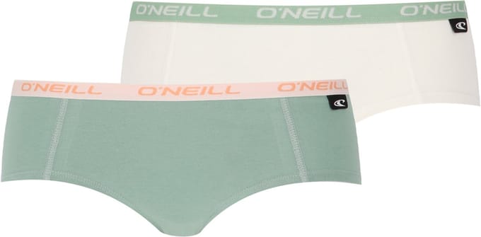 O'Neill - Dames Hipster 2-pack - Green Marshmallow White - Maat M