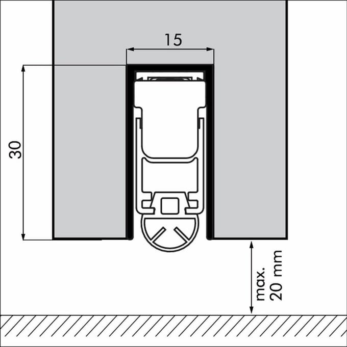 EllenMatic Uniproof - automatische dorpelstrip - 1230mm