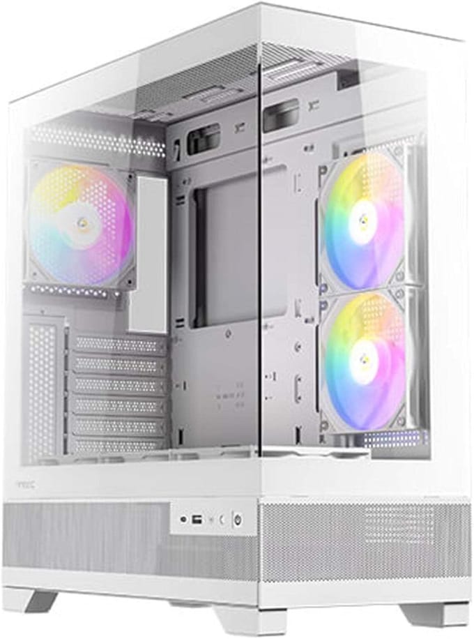 Midi Tower PC Behuizing - Computerkast Gaming - Componenten Beschermen - 270 graden Panoramisch Glas - Mid Tower - Wit