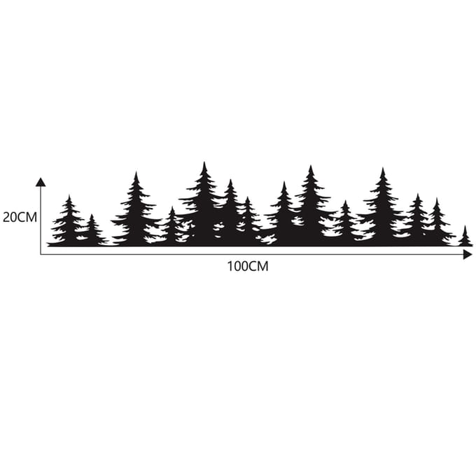 Pine Tree Forest Auto Sticker Vinyl Decal Raam Auto Body Decor Sticker zwart