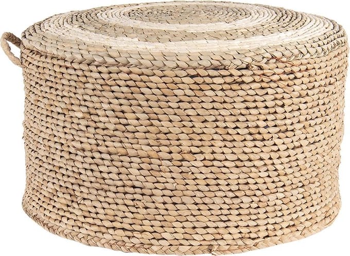 Clayre & Eef Poef Ø 40x23 cm Bruin Stro