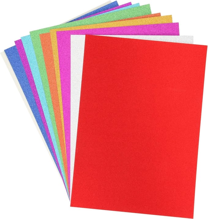 Creative Craft Group Cardboard A4 Glitter 200g 10 sheets ass.