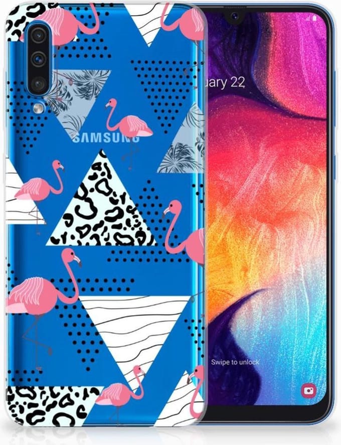 Samsung Galaxy A50 TPU Hoesje Flamingo Triangle