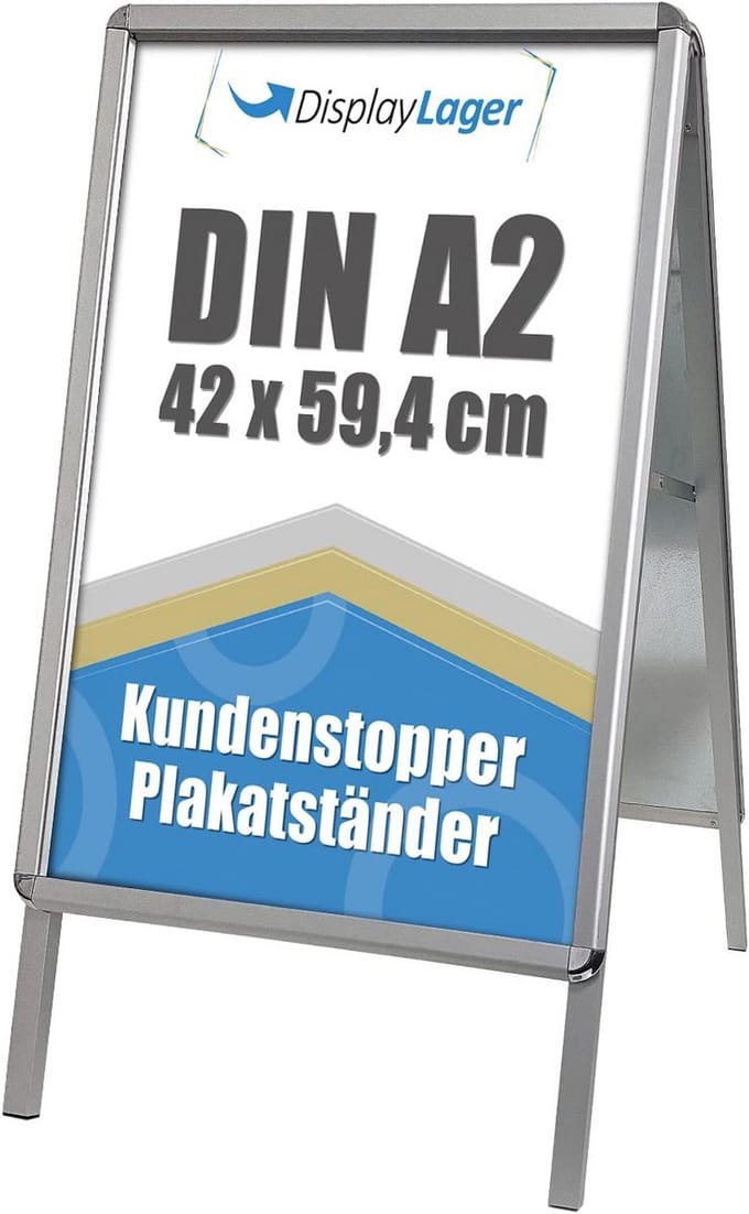 Klantenstopper Alu-Line Rondo A1 - Voor 2 affiches - Weerbestendig