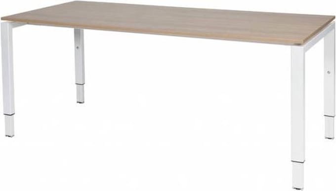 Verstelbaar Bureau - Domino 180x90 Havana Kersen - wit frame