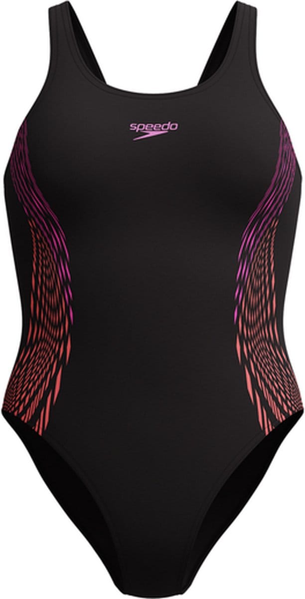 Speedo Placement Muscleback Dames Sportbadpak - Zwart/Paars