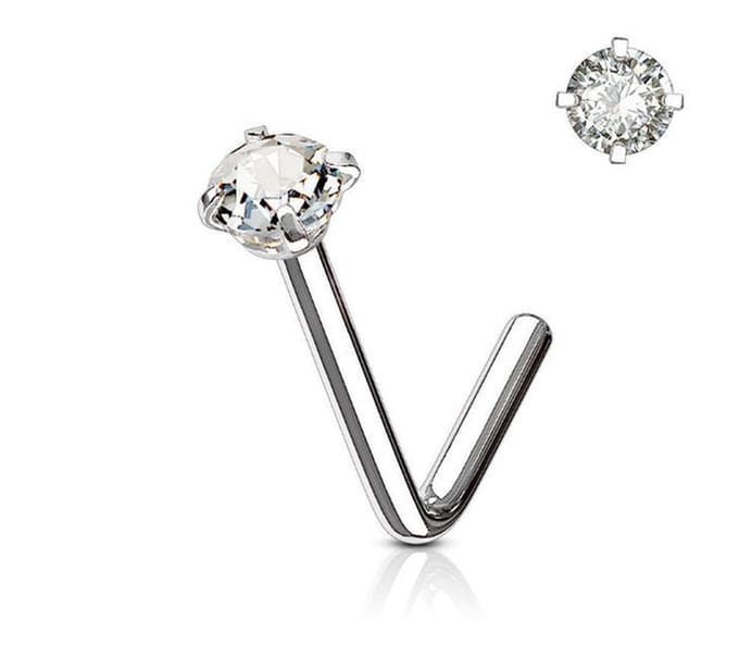 Neusstud Sterling Zilver met rond gekleurd Crystal 3 stuks (1.5mm)