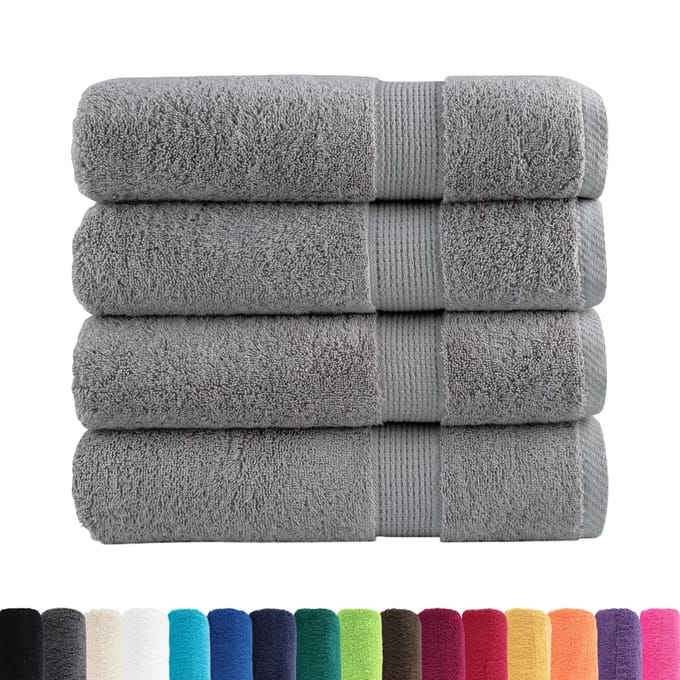 vidaXL - Handdoeken - SOLUND - 4 - st - 600 - g/m² - 50x100 - cm - grijs