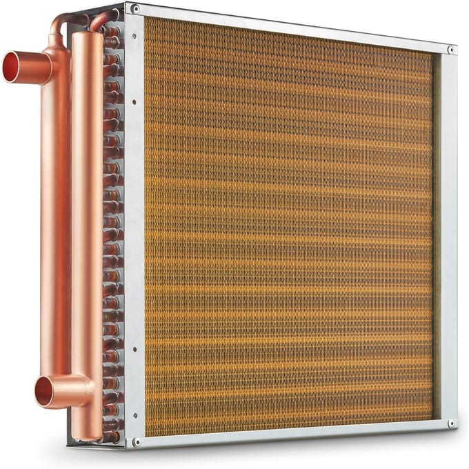 16 x 16  Warmtewisselaar Water naar Lucht 3-Rijig 3/8  Koperen Poorten 193 Vinnen