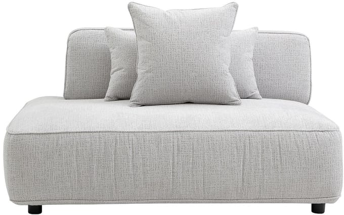 Vente-unique Chaise longue links in lichtgrijze chenillestof LELACO