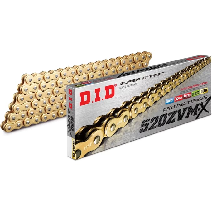 Motorfiets rolketting D.I.D 520Zvm-X(G&G) X 118 Mail. Zj