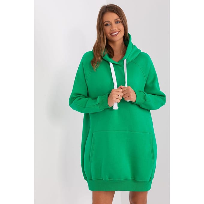 Cozy Street Hoodie Dress - Green / One Size