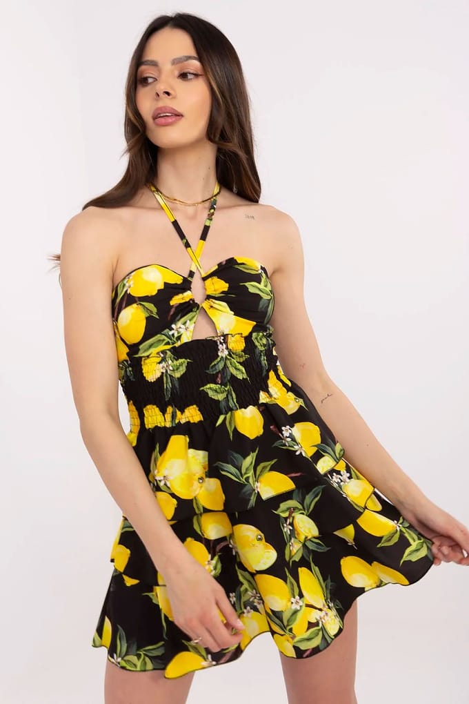 Amalfi Citrus Dress - Schwarz / Einheitsgröße
