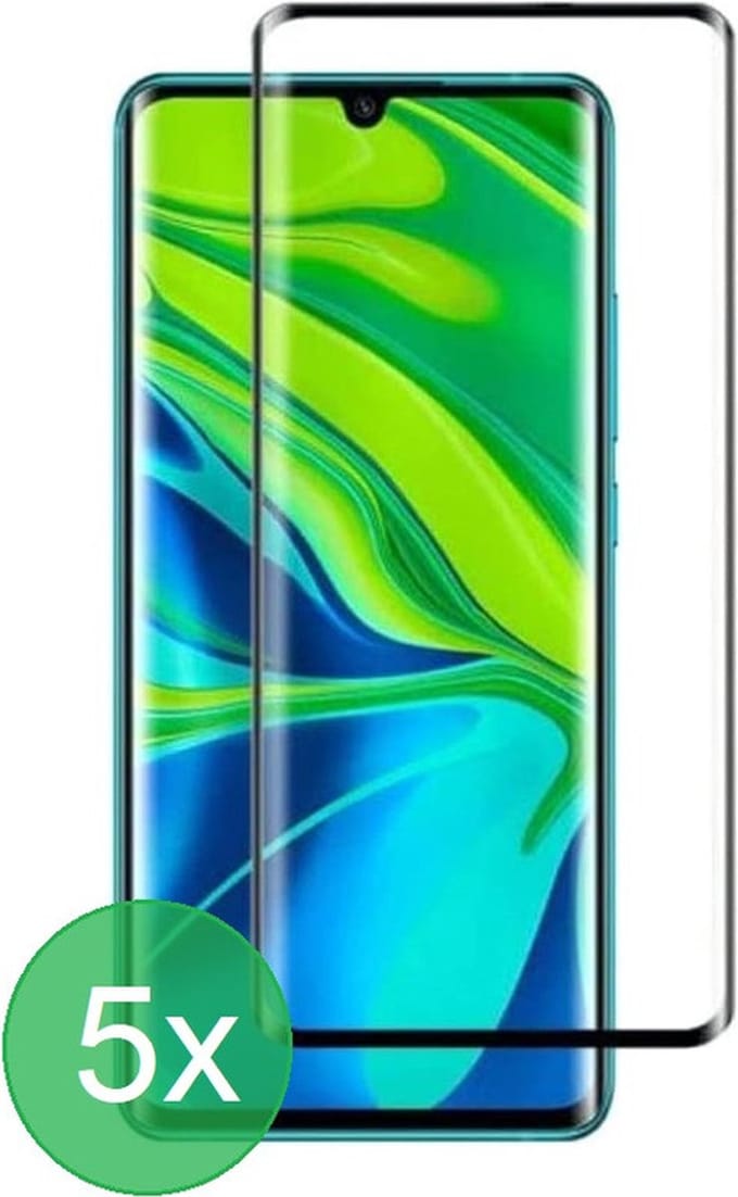 Screenprotector Geschikt voor: Xiaomi Mi Note 10 / Mi Note 10 Pro Full 5x - screen protector - volledige glas - bescherming - beschermglas - ZT Accessoires