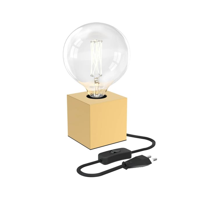 Calex Tafellamp Vierkant - Industrieel - E27 Fitting -  Goud - Excl. lichtbron