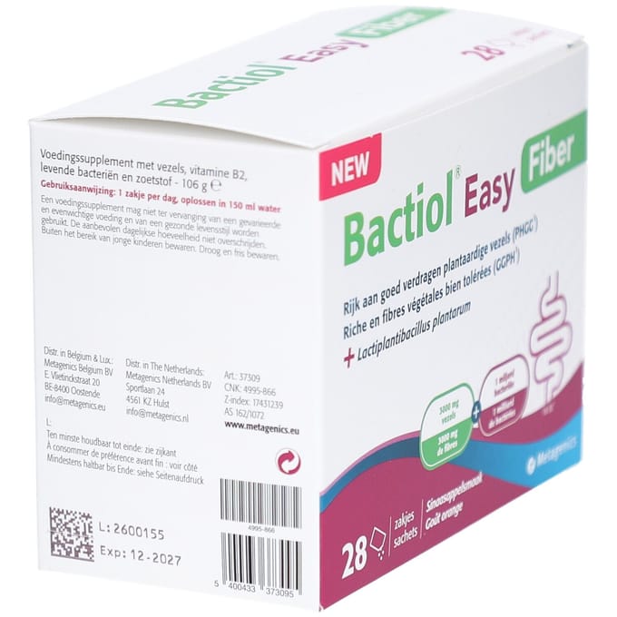 Bactiol Easy Fiber Sinaasappelsmaak 28 Zakjes