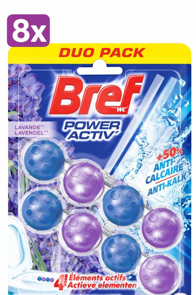 8 x Bref Toiletblok Lavender - 2 stuks
