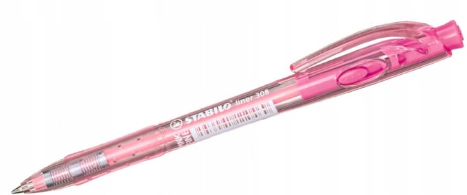 Stabilo Liner 308 Rollerballpen - Automatisch, Roze, 0,38 mm