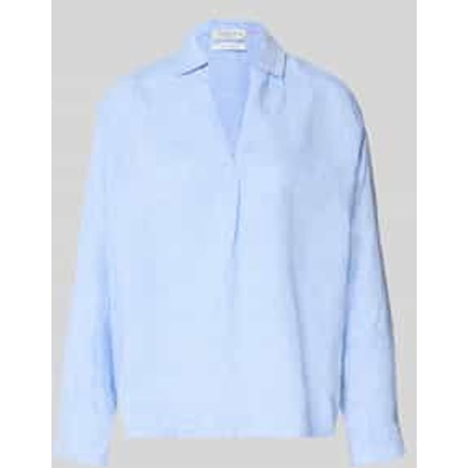 regular fit linnen blouse met V-hals
