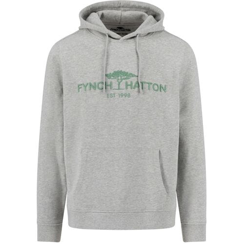 Fynch-Hatton Trui Hoodie Sweat Front Logo Grijs / male